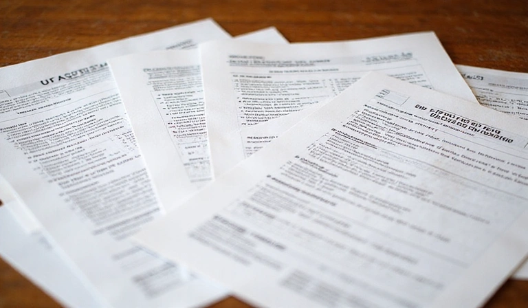 Legal documents on table