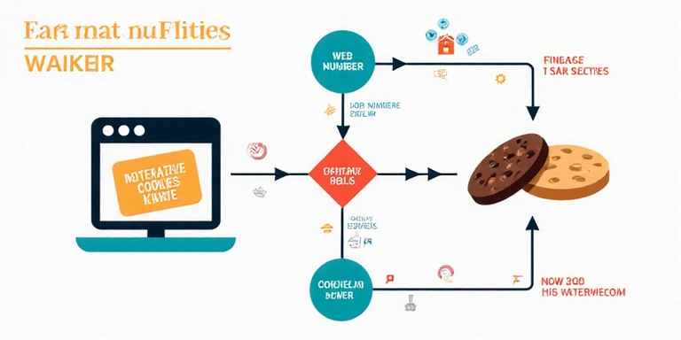 Diagram showing how cookies work on a website